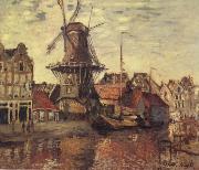 THe Windmill on the Onbekende Gracht, Claude Monet